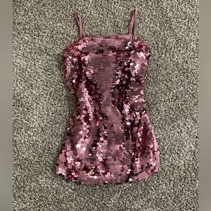 Pink sequin dress